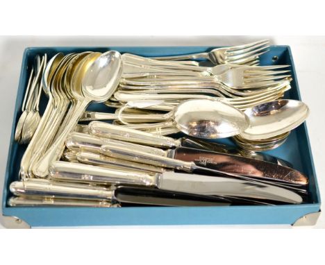A Part Service of Silver Laurel Pattern Flatware, Walker & Hall, Sheffield, 1951-79, comprising: 3 table spoons; 6 large soup
