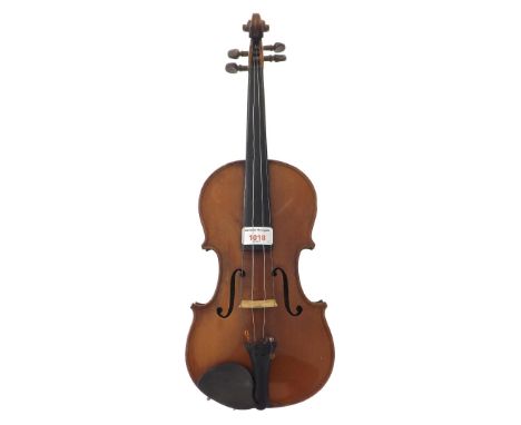 French half size violin labelled...K. Blaise, Mirecourt, 12 5/16", 31.30cm, case