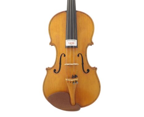 German violin labelled Robert Leonhardt, Geigenbauer, Markneukirchen, 1901, also branded with the maker's initials below the 