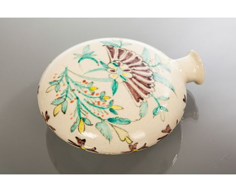 TURKISH CERAMIC WATER FLASK
of rounded form, with floral motifs, 17cm high 