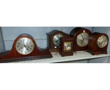 A Napoleon hat mantel clock and 3 others of similar vintage