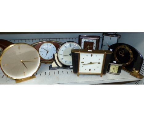 Eight 1930's-1950's mantel clocks