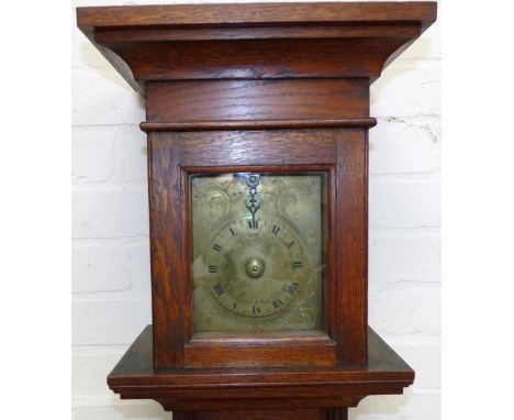 An early 19th century Noctuary or Night watchman's clock by Whitehurst, Derby, the rectangular  brass dial with fixed hand at