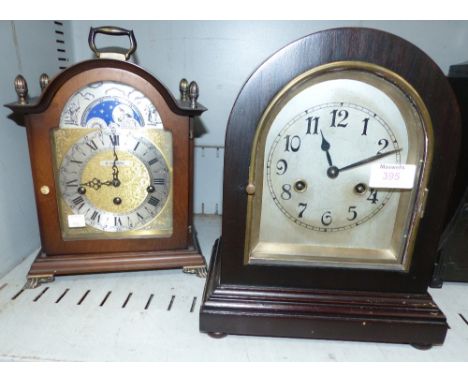 A striking and chiming mantel clock by H Samuel; and another