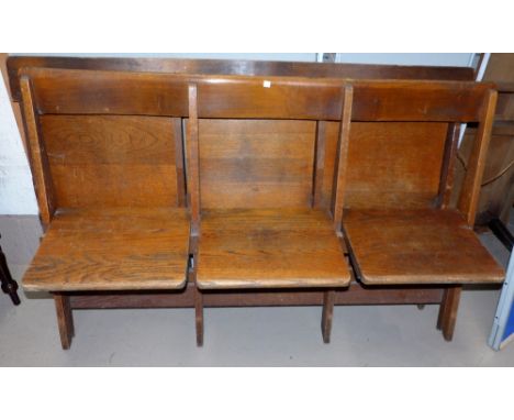 A pair of 19th century elm 3 seat folding pews