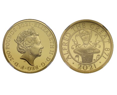 g Elizabeth II (1952-2022), gold proof Two Ounces of Two Hundred Pounds, 2021, struck in 999.9 fine gold to celebrate 1,150 Y