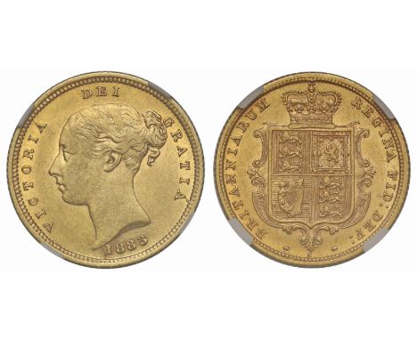 g Australia, Victoria (1837-1901), gold Half-Sovereign, 1883-S, Sydney Mint, fifth young head type A5 left, deeper upcurve to