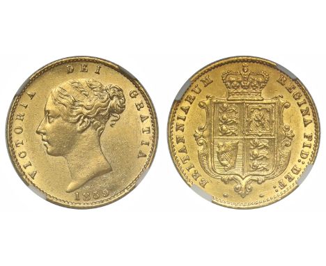 g Victoria (1837-1901), gold Half-Sovereign, 1859, second young head left, type A2, date below, Latin legend and toothed bord