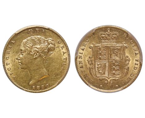 g Victoria (1837-1901), gold Half-Sovereign, 1856/5, 6 of date struck over 5, first young head left, type A1, date below, Lat