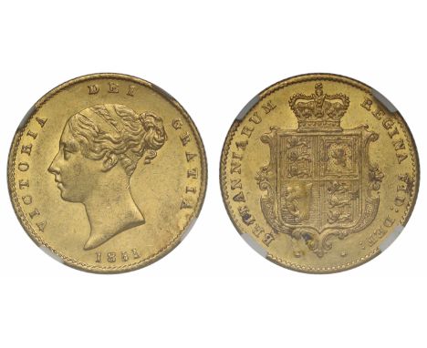 g Victoria (1837-1901), gold Half-Sovereign, 1851, first young head left, type A1, date below, Latin legend and toothed borde