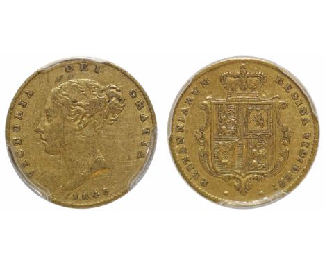g Victoria (1837-1901), gold Half-Sovereign, 1848/7, 8 struck over 7 in date, first young head left, date below with 1848 str
