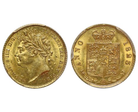 g George IV (1820-30), gold Half-Sovereign, 1823, first laureate head left, B.P. for Benedetto Pistrucci below neck, Latin le