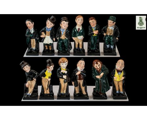 Royal Doulton - Early ' Dickens Series One ' 1949 - 1981 Set of 12 Small Hand Painted Ceramic Figures, From Charles Dickens S