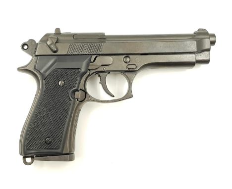 Replica Beretta Handgun. With slide out magazine, heavy metal feel. Dry firing action, takes inert shells in magazine.  22cm.