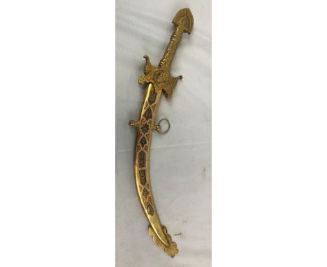 A Vintage Spanish Toledo Curved Ornamental Dagger. 40cm length 