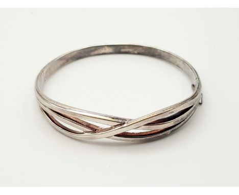 Silver Crossover Bangle 28.6g 
