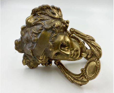 Vintage Brass Door Knocker of a Roman/Greek Goddess. 13 x 17cm. 