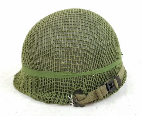 Vietnam War Era Us M1 Helmet &amp; Liner Dated 1966. 