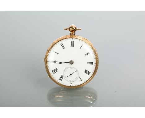 GENTLEMAN'S EIGHTEEN CARAT GOLD HALF HUNTER POCKET WATCH
by D. Todd & Sons, Glasgow, 1872, signed key wind movement numbered 