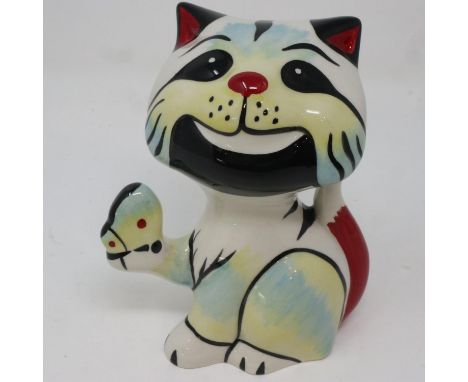 Lorna Bailey cat, Butterfly, no cracks or chips, H: 13 cm. P&amp;P Group 1 (£14+VAT for the first lot and £1+VAT for subseque