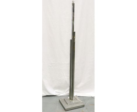 Art Deco standard lamp with stepped base, rusting to base of lamp and to the body in some areas, would benefit from a clean. 