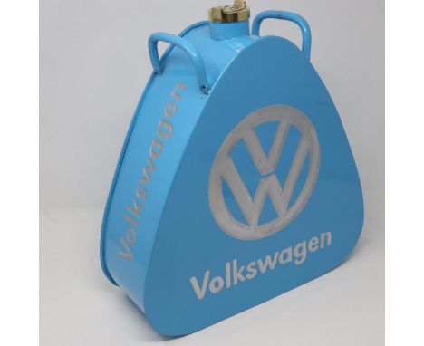 Light blue VW petrol can, H: 34 cm. P&amp;P Group 3 (£25+VAT for the first lot and £5+VAT for subsequent lots) 