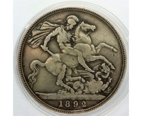 1892 silver crown of Queen Victoria. P&amp;P Group 0 (£5+VAT for the first lot and £1+VAT for subsequent lots) 