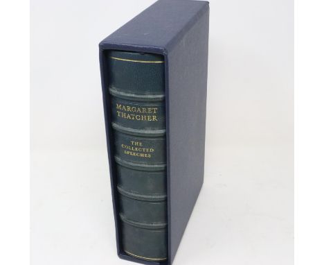 Margaret Thatcher The Collected Speeches, signed leather bound limited edition copy, 146/200. P&amp;P Group 1 (£14+VAT for th