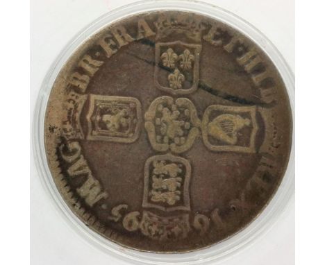 1695 silver crown of William III. P&amp;P Group 0 (£5+VAT for the first lot and £1+VAT for subsequent lots) 