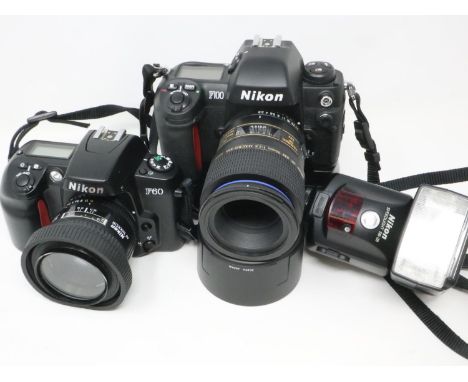Nikon F100 with a Tamron SPDI macro lense and a Nikon F60. P&amp;P Group 2 (£18+VAT for the first lot and £3+VAT for subseque