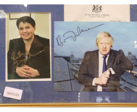 Boris Johnson and Ruth Davidson signed pictures. P&amp;P Group 1 (£14+VAT for the first lot and £1+VAT for subsequent lots) 
