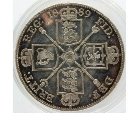 1889 silver double florin of Queen Victoria, nEF. P&amp;P Group 0 (£5+VAT for the first lot and £1+VAT for subsequent lots) 