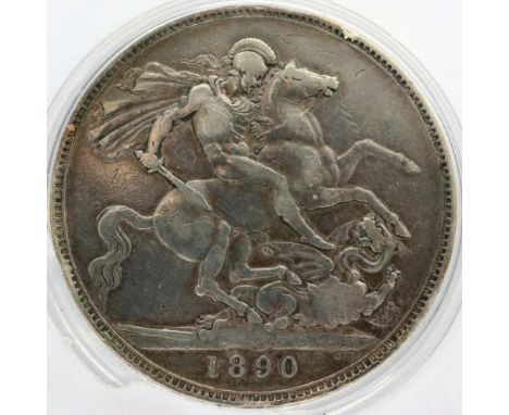 1890 silver crown of Queen Victoria. P&amp;P Group 0 (£5+VAT for the first lot and £1+VAT for subsequent lots) 