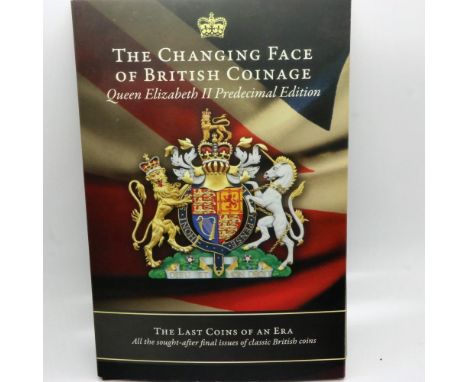 The Changing Face of British Coinage, a set of gilt and enamelled pre-decimal coins, within presentation folder with certific