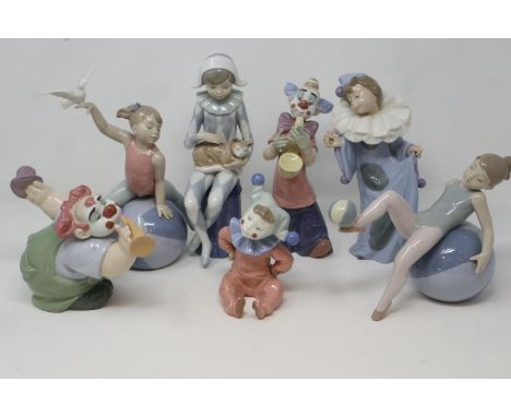 Seven Nao figurines including Grace and Poise 1421, largest H: 22 cm, no cracks or chips. P&amp;P Group 3 (£25+VAT for the fi