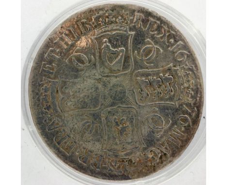 1676 silver crown of Charles II. P&amp;P Group 0 (£5+VAT for the first lot and £1+VAT for subsequent lots) 
