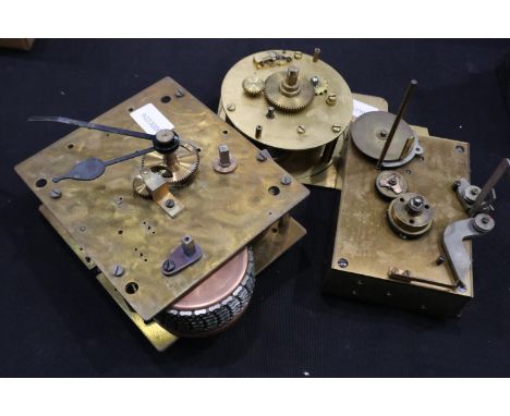 Two Fusee driven clock movements and a further clock movement (3). Not available for in-house P&amp;P 