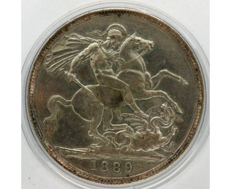 1889 silver crown of Queen Victoria. P&amp;P Group 0 (£5+VAT for the first lot and £1+VAT for subsequent lots) 