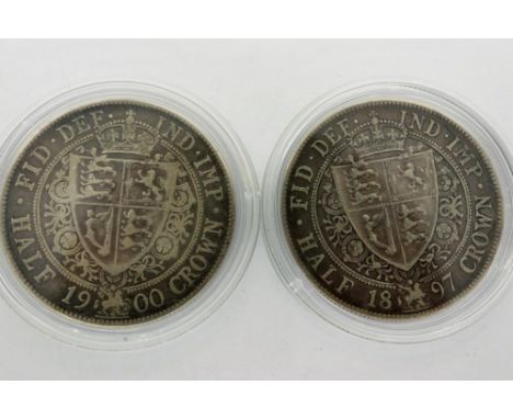 1897 and 1900 silver half crowns of Queen Victoria (2). P&amp;P Group 0 (£5+VAT for the first lot and £1+VAT for subsequent l