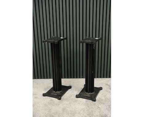 A Pair of Acoustic Energy Speaker Stands, for AE1, black, dated 1988 to base, overall height 64cm