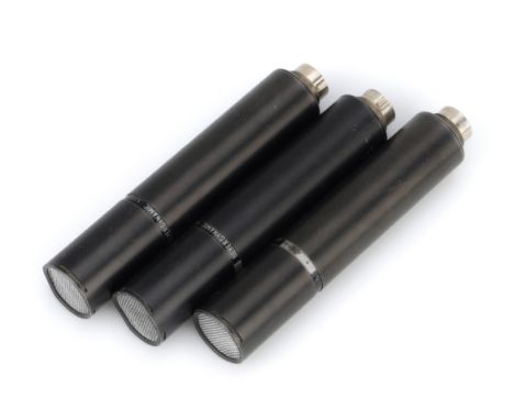 A Group of Three Beyerdynamic M101 N Compact Microphones, black, G, compact omnidirection, solid metal bodies to eliminate bo