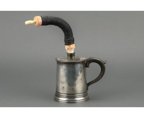 A Mudge's Inhaler with Mouthpiece English, c.1790-1850, tankard-shaped pewter inhaler, this example retains the original mout