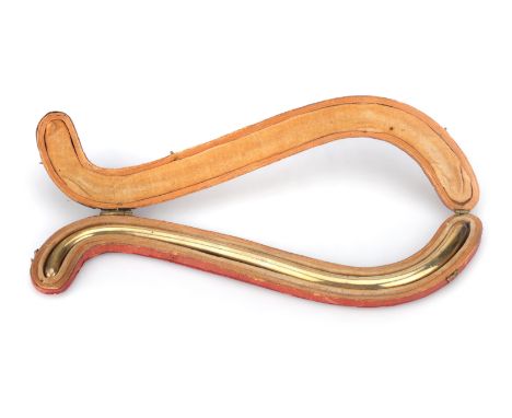 An Unusual 19th Century Cased Silver Gilt Dilator/Sound, unmarked, of S-curve form, contained in fitted velvet-lined, red mor
