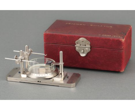 A Zeiss 'PRISMEN-ROTATOR' Microscope Accessory German, c.1890, signed in script 'Carl Zeiss Jena ', constructed of nickel pla