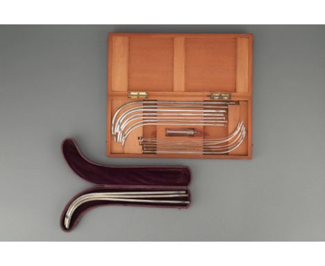 Cased Sets of Catheters, three Victorian silver catheters, by George Cowie, London, 1844, 1846 and 1848, male catheters with 