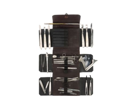 A Largely Complete French Pocket Veterinary Surgical Instrument Set, French, Toulouse, by Ferras Toulouse, all instruments st