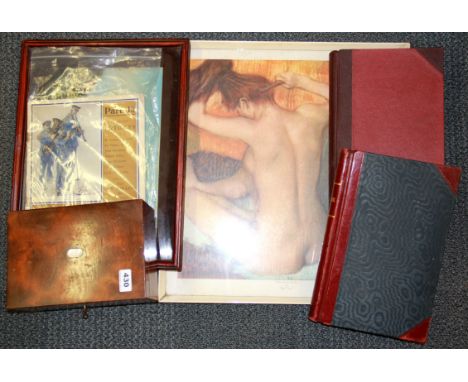 Two unused vintage ledgers and other items.