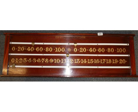 A Vintage John Bennett &amp; Co Billiards scoreboard, size 100 x 33cm.