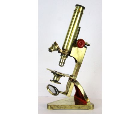An R &amp; J Beck Ltd brass microscope, H. 31cm. c.1900 Prov. Lamb estate.