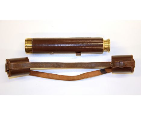 A Broadhurst &amp; Clarkson brass telescope, open L. 76cm. Prov. Lamb estate.
